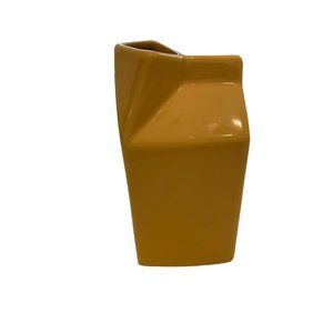 Food Network Stoneware Milk Carton Yellow Gold Dishwasher Microwave Safe